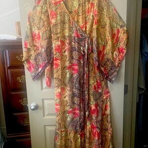 Floral Kimono Wrap Dress
